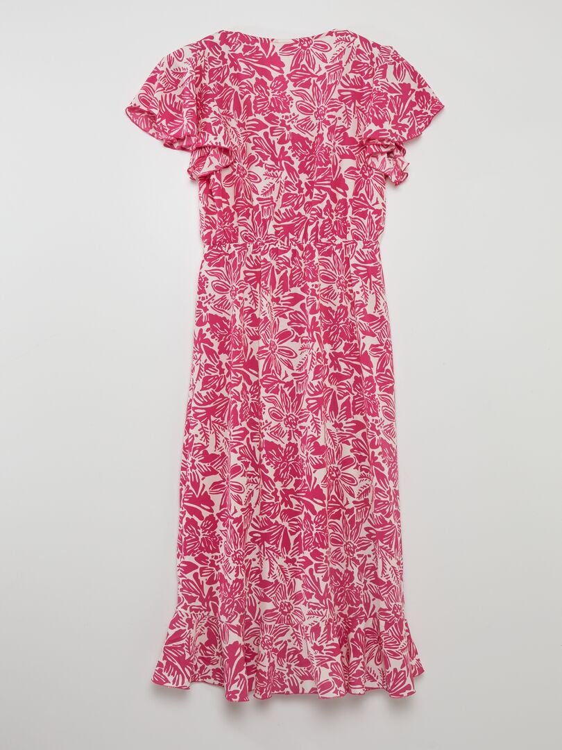 Robe imprimée et volantée 'JDY' - Rose