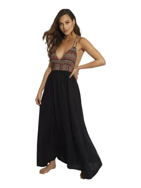 Robe longue estivale Capri - Noir
