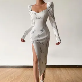 Robe Manche Bouffante Fleurie