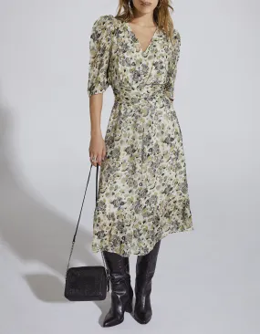 Robe midi imprimé floral army femme