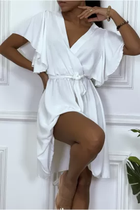 Robe patineuse blanche cache coeur