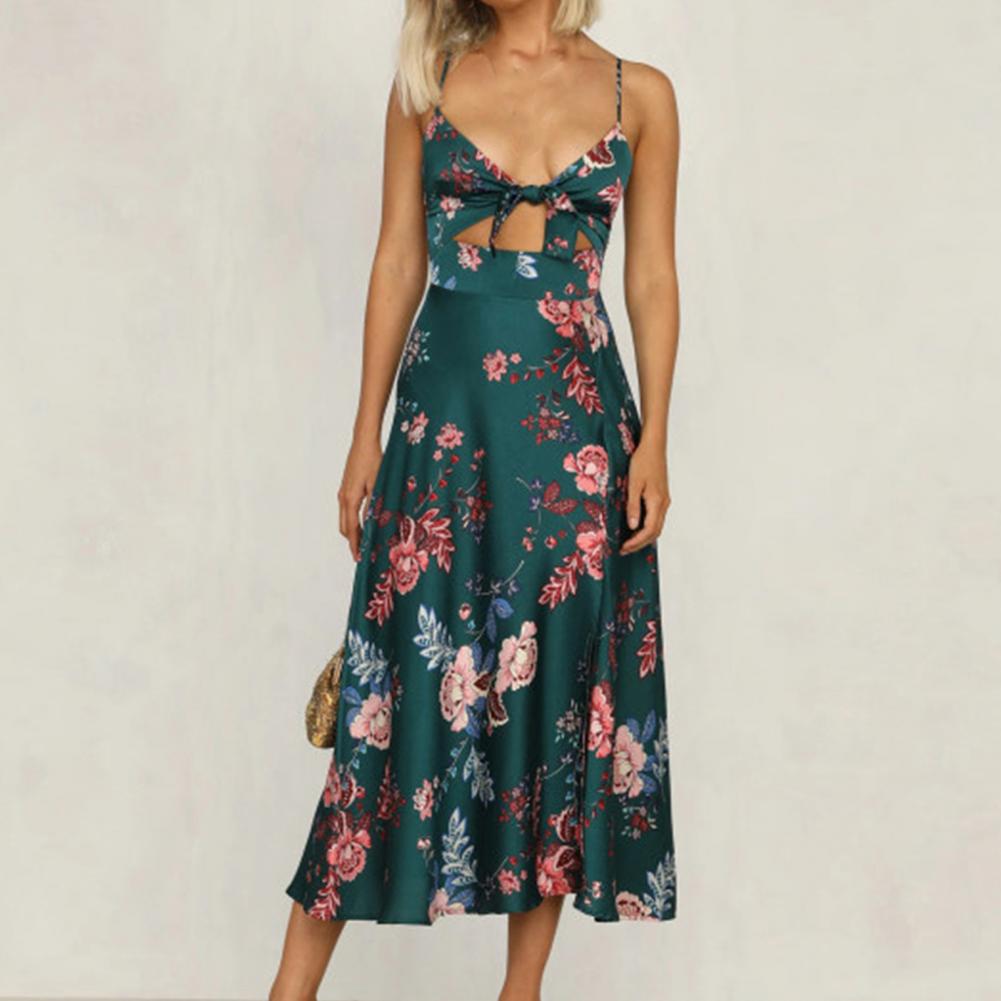 Robe Patineuse Mi-Longue Fleurie