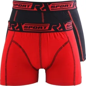RX SPORT Lot de 2 Boxers Homme Coton 365 Rouge Noir