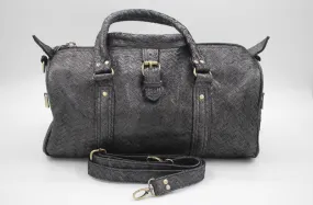 Sac de voyage en Cuir naturel - Noir - Moyen format