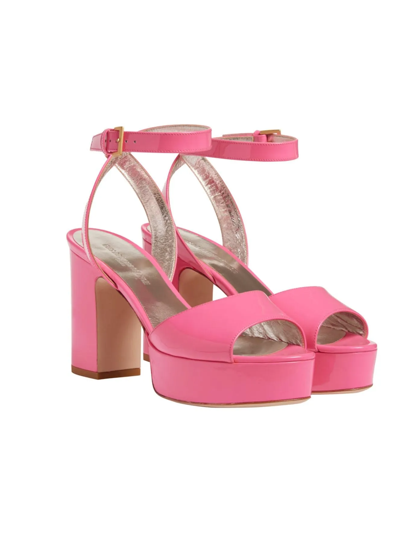 Sandale à plateforme rose vernis