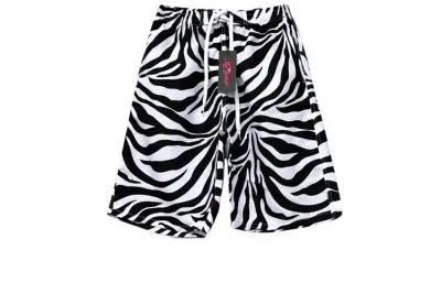 Short de bain a rayures tigres noir et blanc