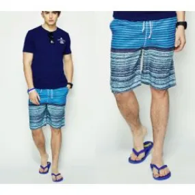 Short de Plage Homme Effet Bicolore Motifs Rayures