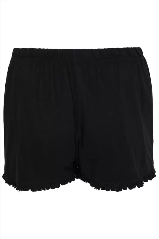 Short de Pyjama Noir en Coton