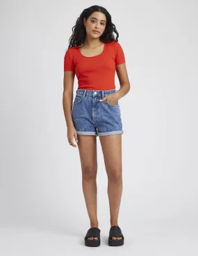 Short en jean coeur