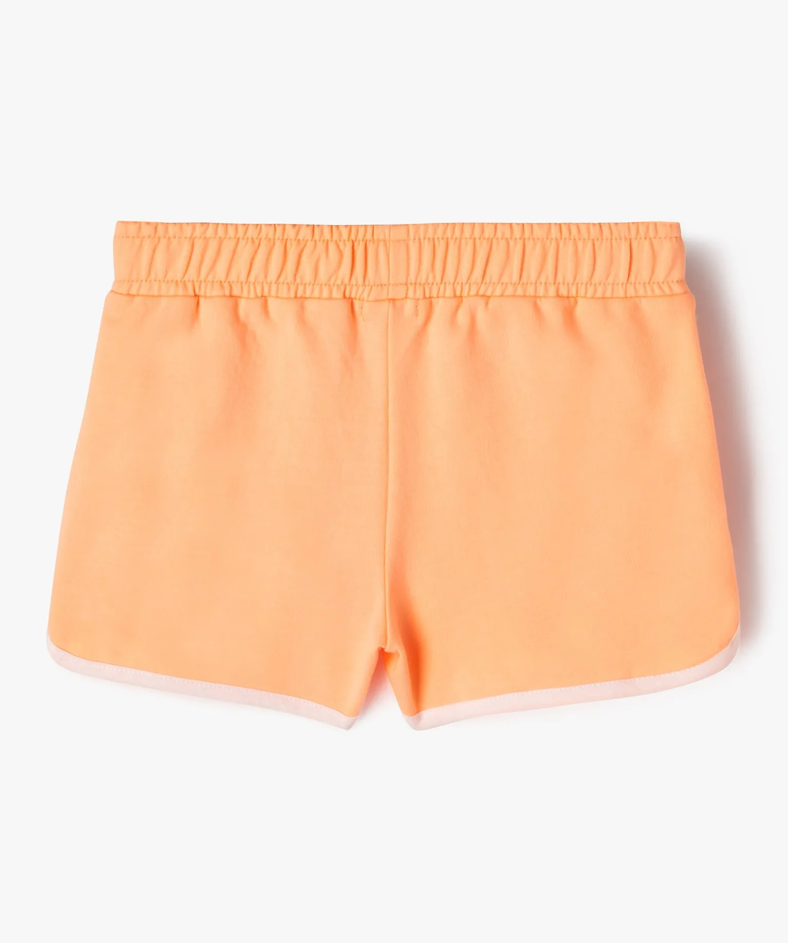 short en maille avec taille elastique fille orange shorts