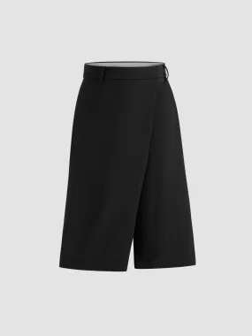 Shorts Capris à poches taille moyenne unis