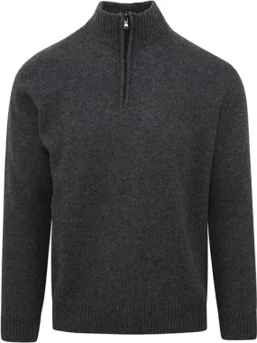 Suitable Pull Demi-Zip Mélangé Laine Anthracite S386 Seraf