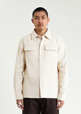 Surchemise droite Nevada en twill de coton écru