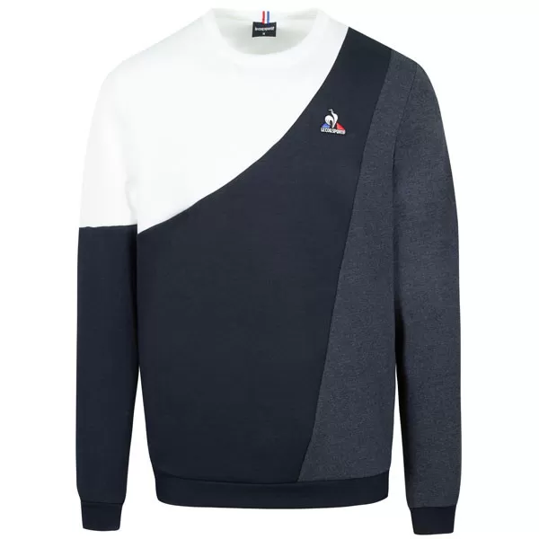 Sweat homme Le Coq Sportif N1 - Coloris blanc et bleu - Sans capuche