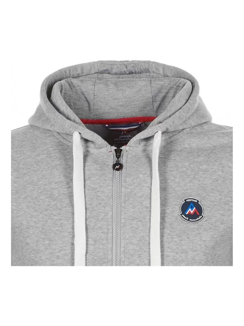 Sweat molleton zippé à capuche homme COPILOT - PEAK MOUNTAIN - Gris