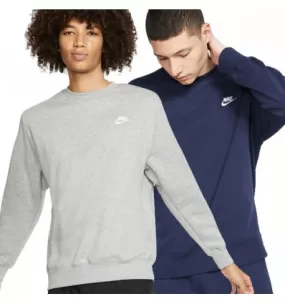 Sweat Nike pour homme Club Fleece, indémodable, coloris gris ou marine