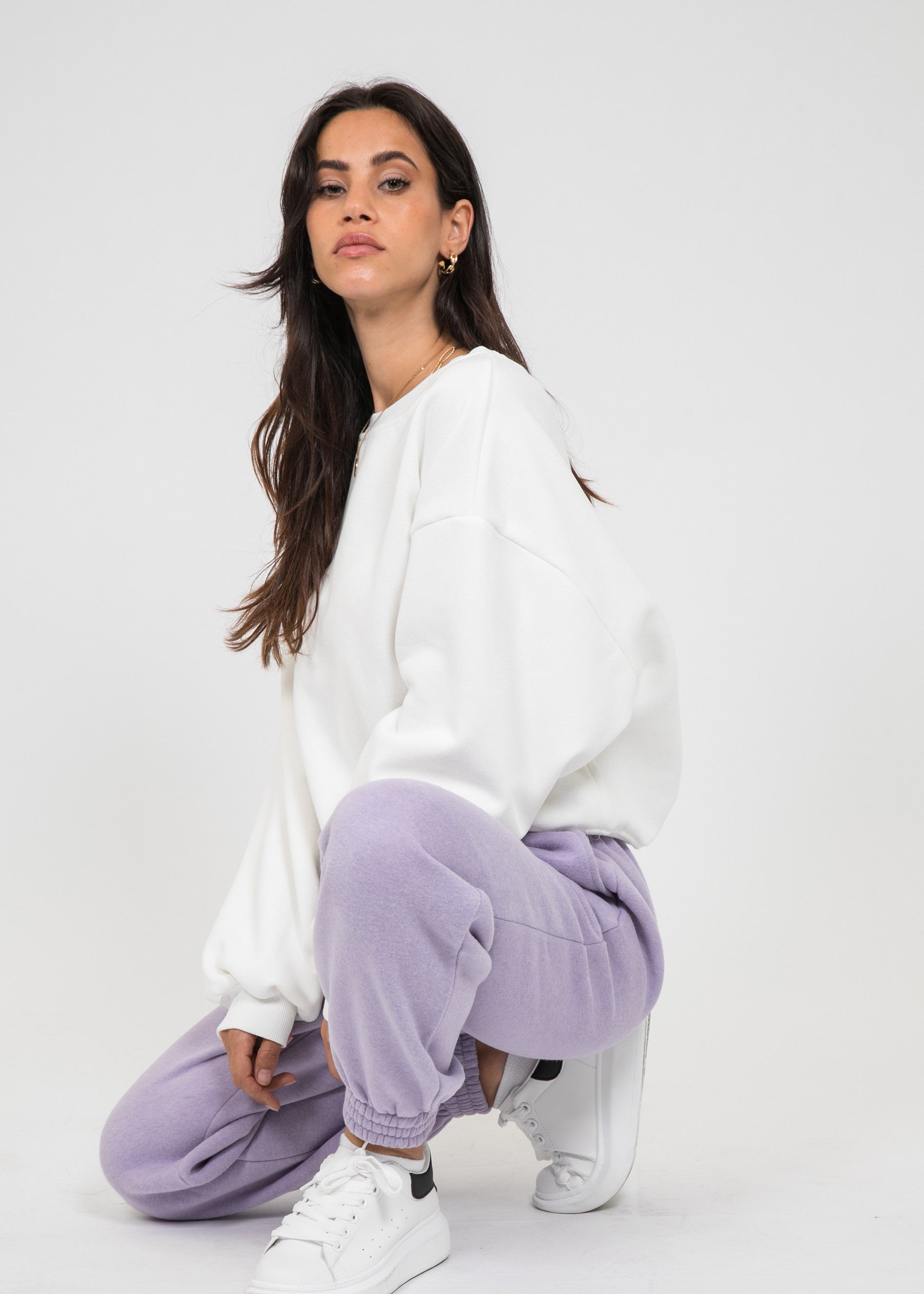 Sweat oversize en coton blanc
