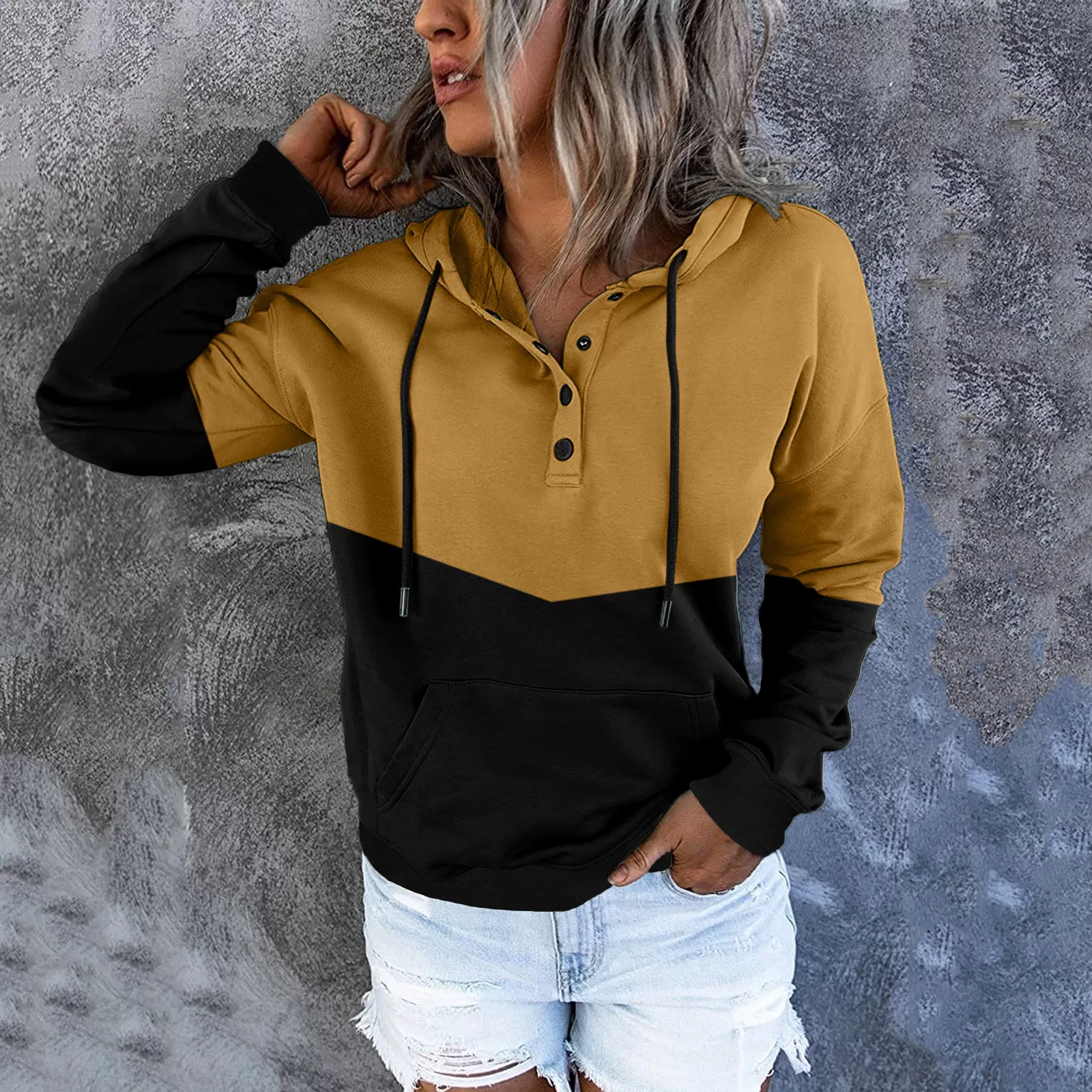 Sweat-shirt bicolore pour femme