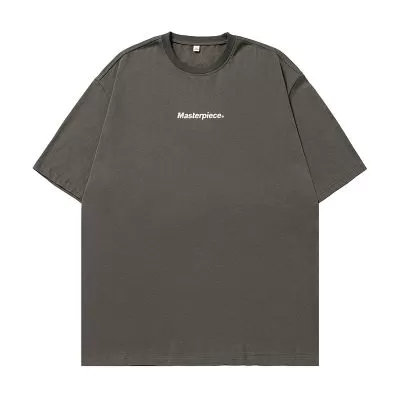 T-shirt ample à col rond avec lettre de base imprimée unisexe  