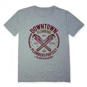 T-shirt DOWNTOWN PLUMBING Tee shirt en coton imprimé à Toulouse par Bpm Shirt