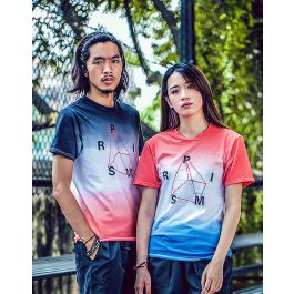 T shirt dégradé bicolore pour homme ou femme imprimé prism