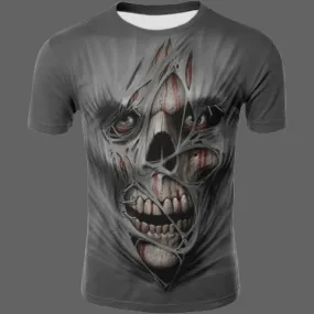 T-shirt effet 3D Tête de mort