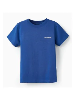 T-shirt en coton pour garçon 'Salt Marshes' manches courtes - Bleu foncé