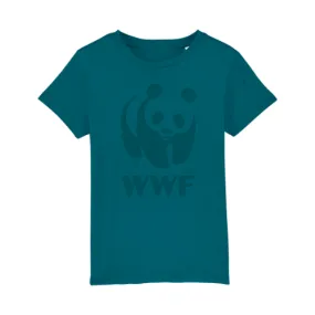 T-shirt enfant WWF en coton bio logo WWF (vert bleuté)