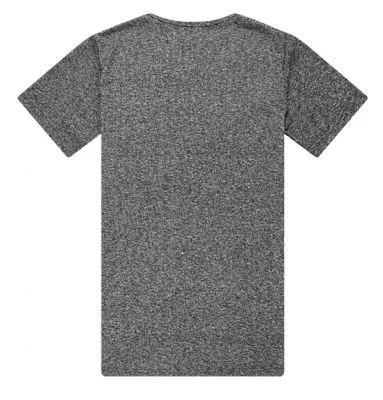 T-shirt Long pour Homme Gris Poivre Sel Arrière Long Manches Courtes