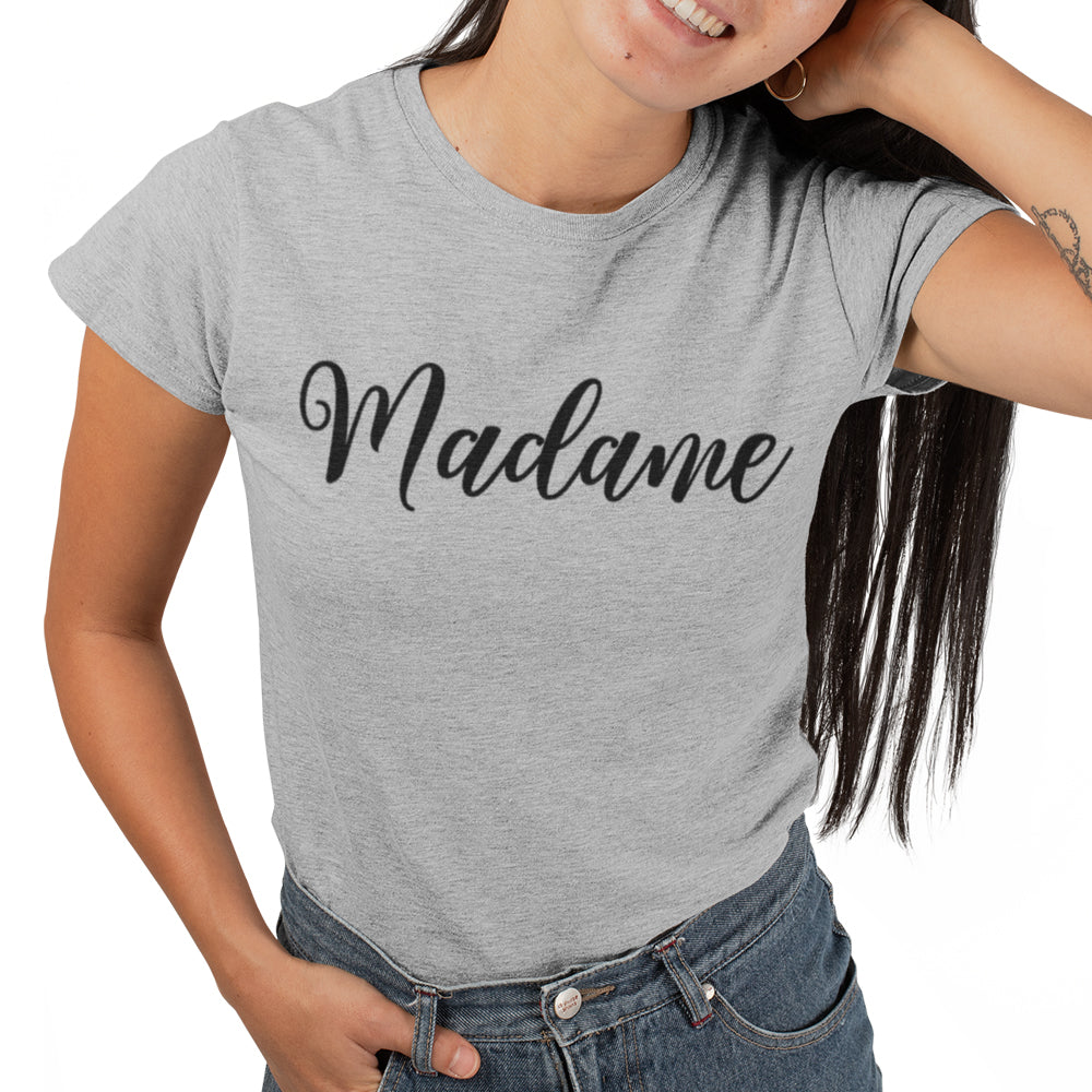 T-Shirt Madame Gris chiné Coupe ajustée