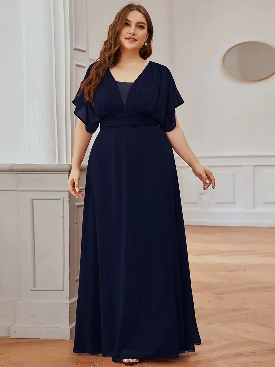 Taille personnalisée Robe de soirée Mousseline taille empire pour femmes