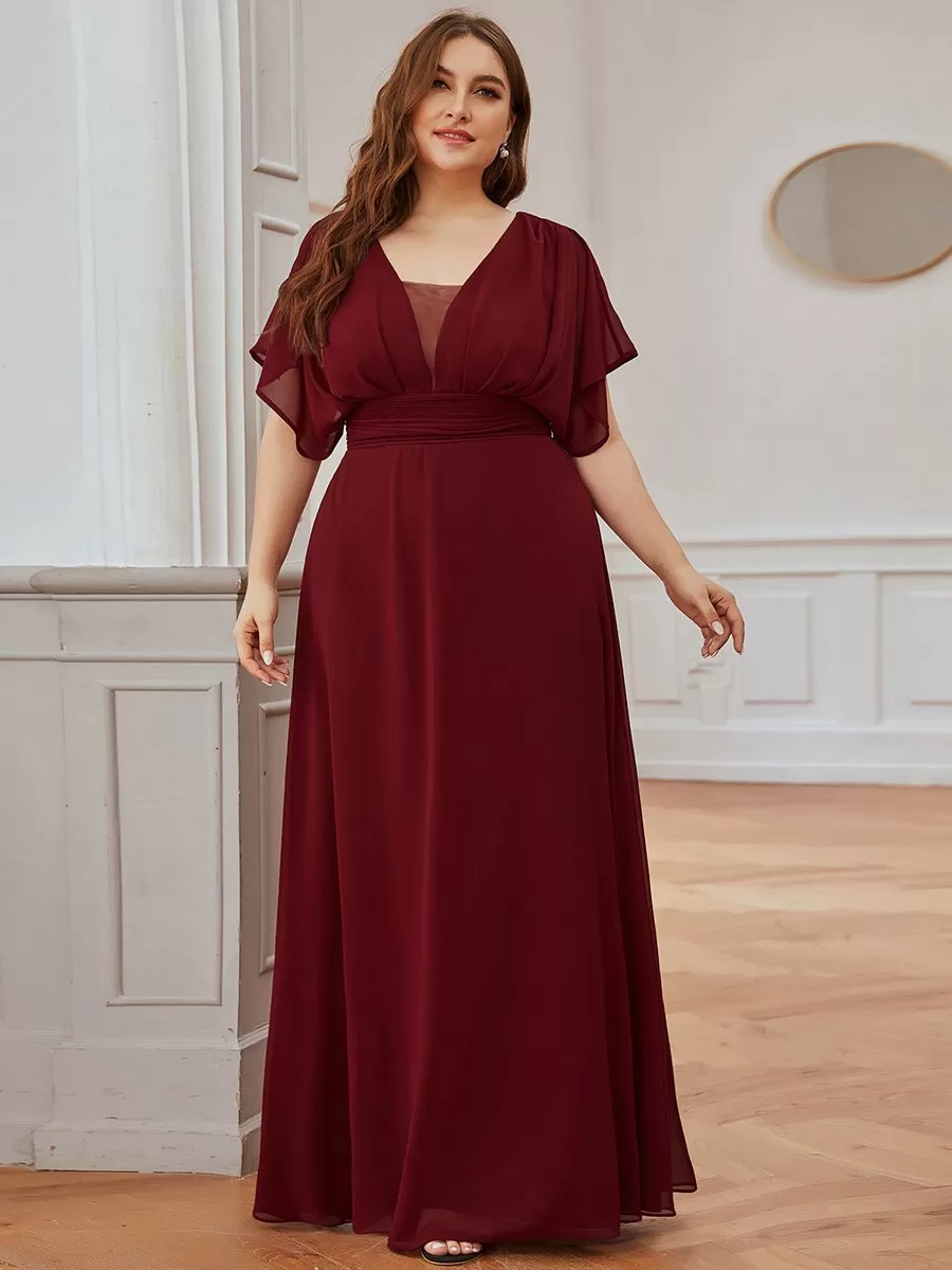 Taille personnalisée Robe de soirée Mousseline taille empire pour femmes