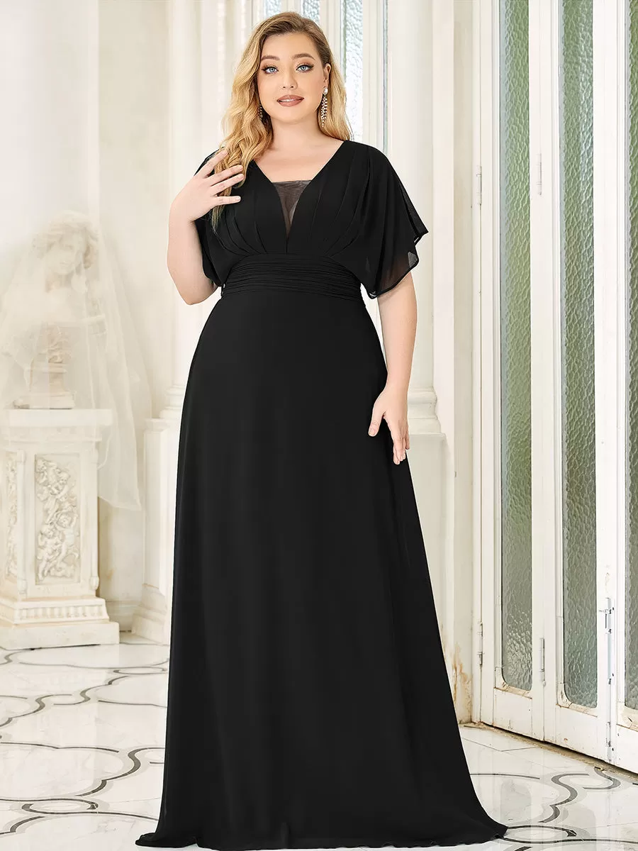 Taille personnalisée Robe de soirée Mousseline taille empire pour femmes