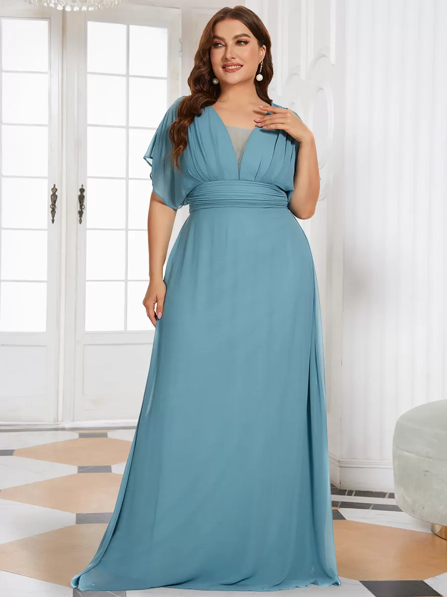 Taille personnalisée Robe de soirée Mousseline taille empire pour femmes