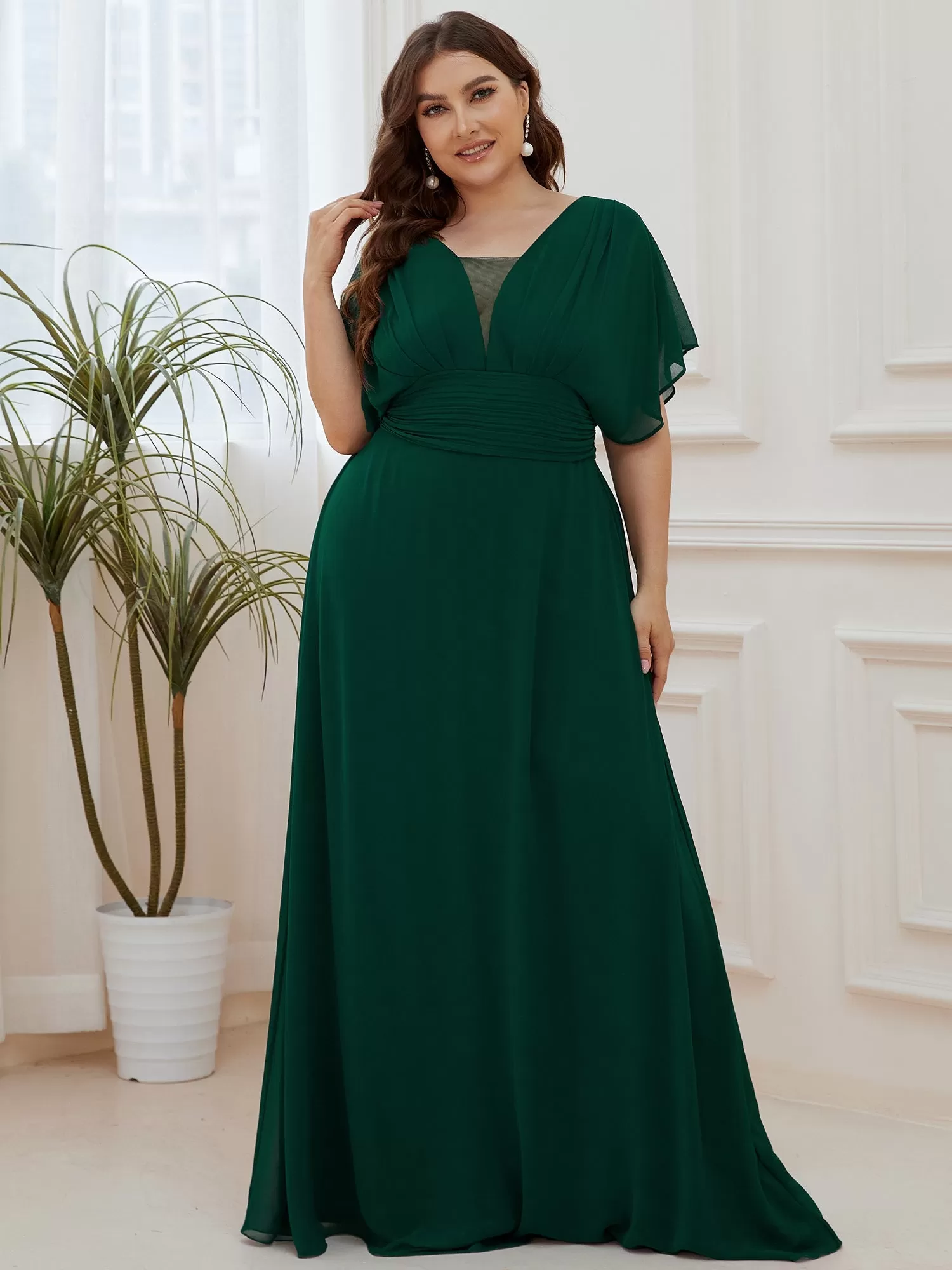 Taille personnalisée Robe de soirée Mousseline taille empire pour femmes