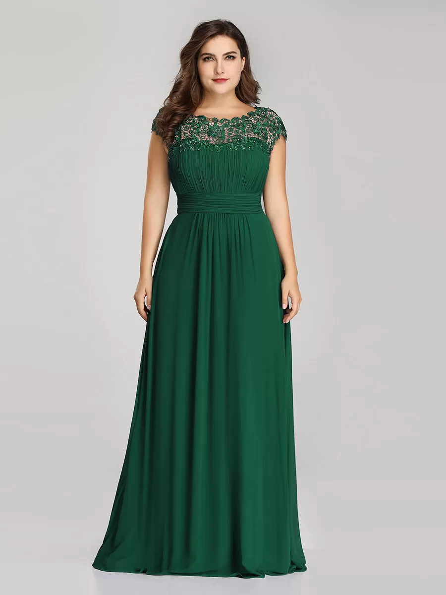 Taille personnalisée Robe demoiselle d'honneur mousseline Manches courtes flatteuses