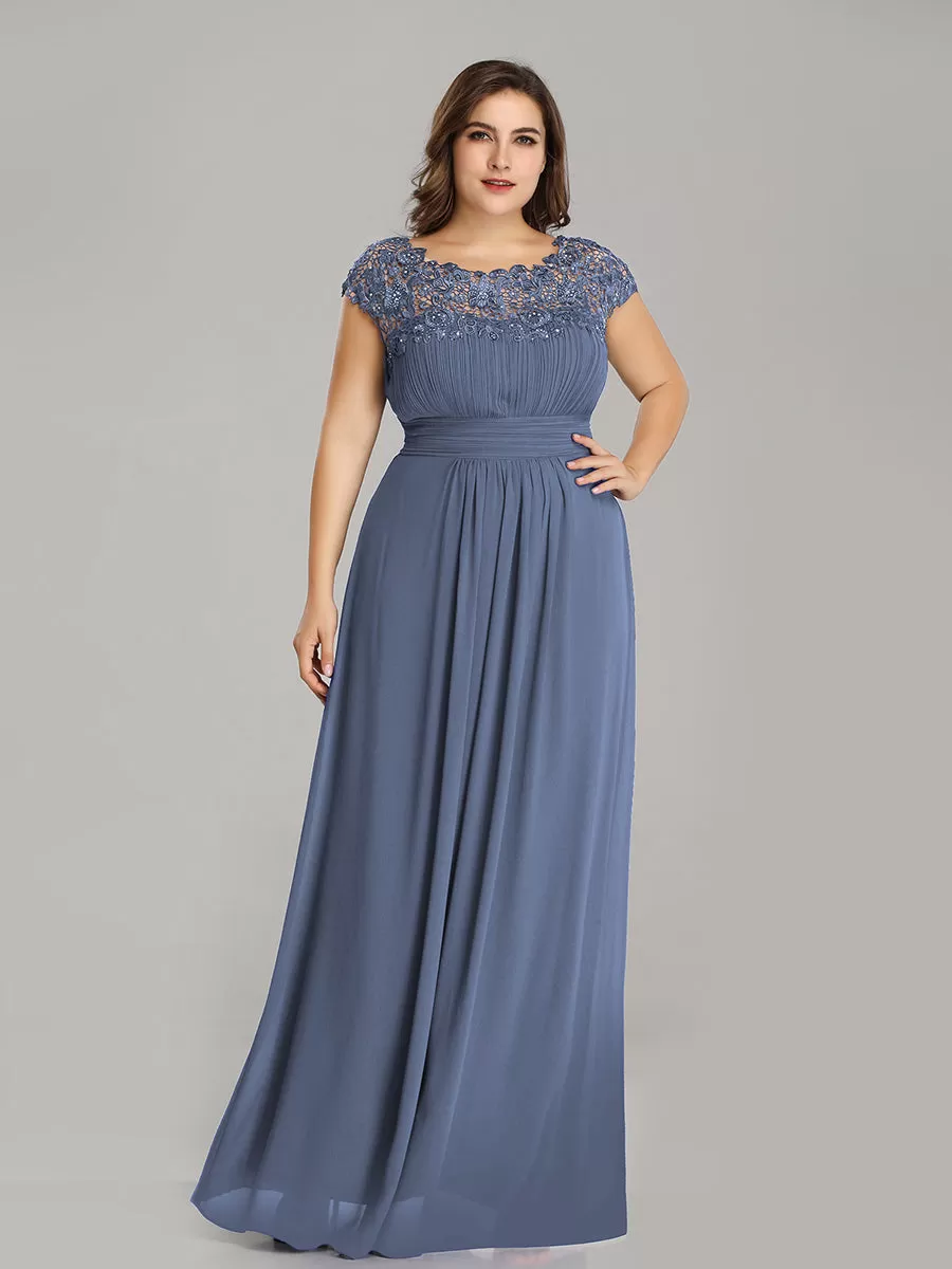 Taille personnalisée Robe demoiselle d'honneur mousseline Manches courtes flatteuses