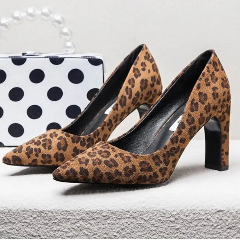 Talons hauts léopard marron
