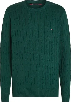 Tommy Hilfiger Pull Cable Vert Foncé MW0MW33132-L6K command