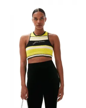 TOP CROCHET RACERBACK GOLDEN KIWI - Ganni  | Chez Maman Rouen