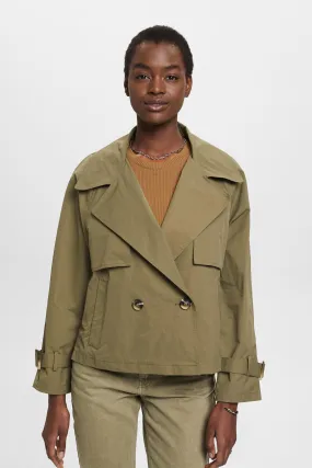 Trench-coat court à boutonnage croisé