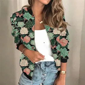 Veste avec fermeture éclair et imprimé
