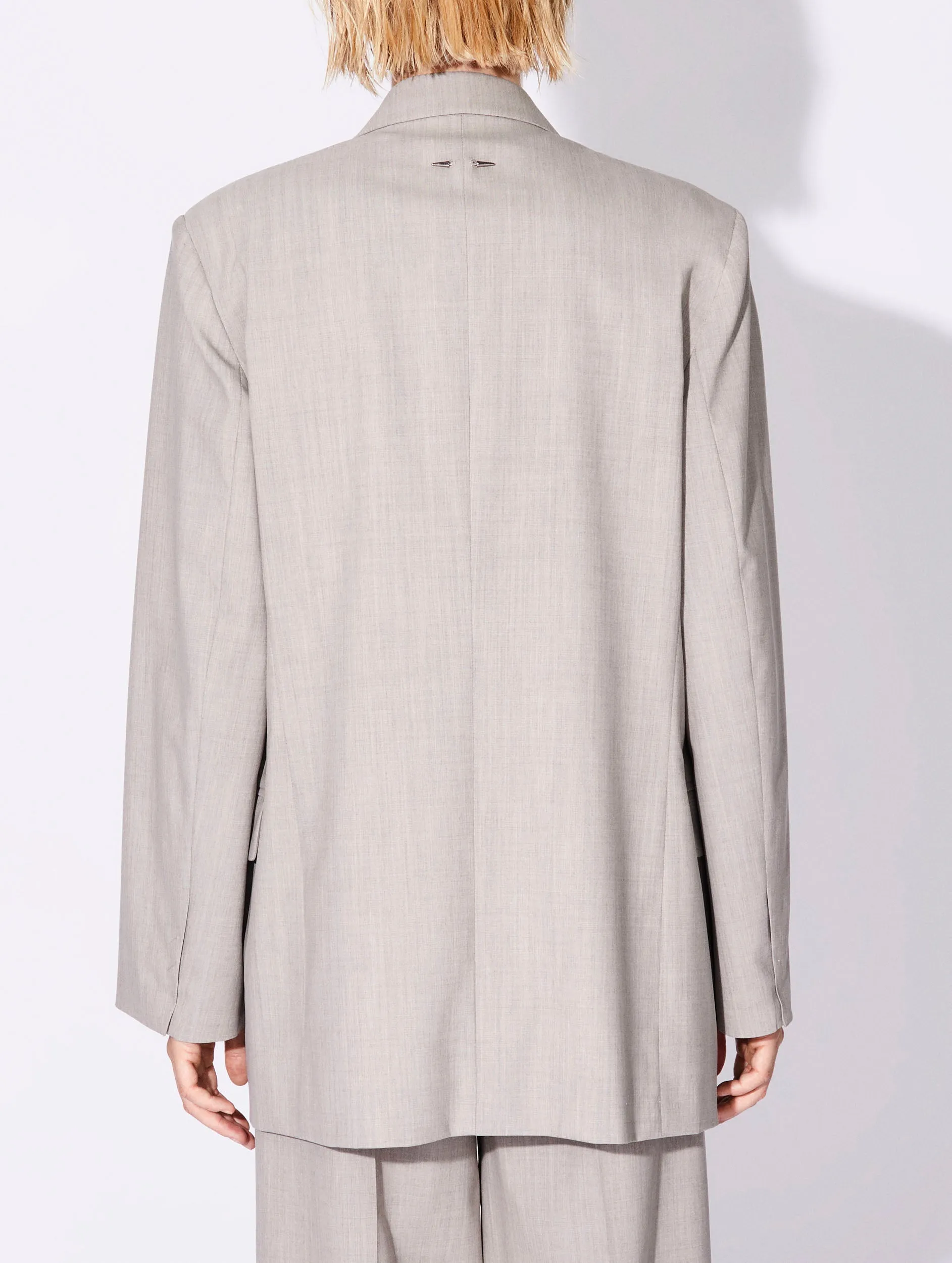 Veste de costume ample croisée alpaga gris taupé