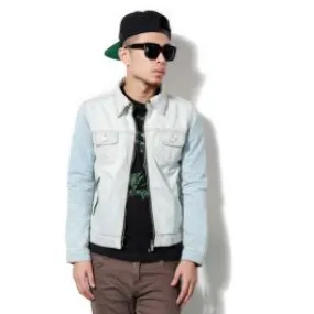 Veste en jeans Blanc pour Homme avec Manches Longues Classique