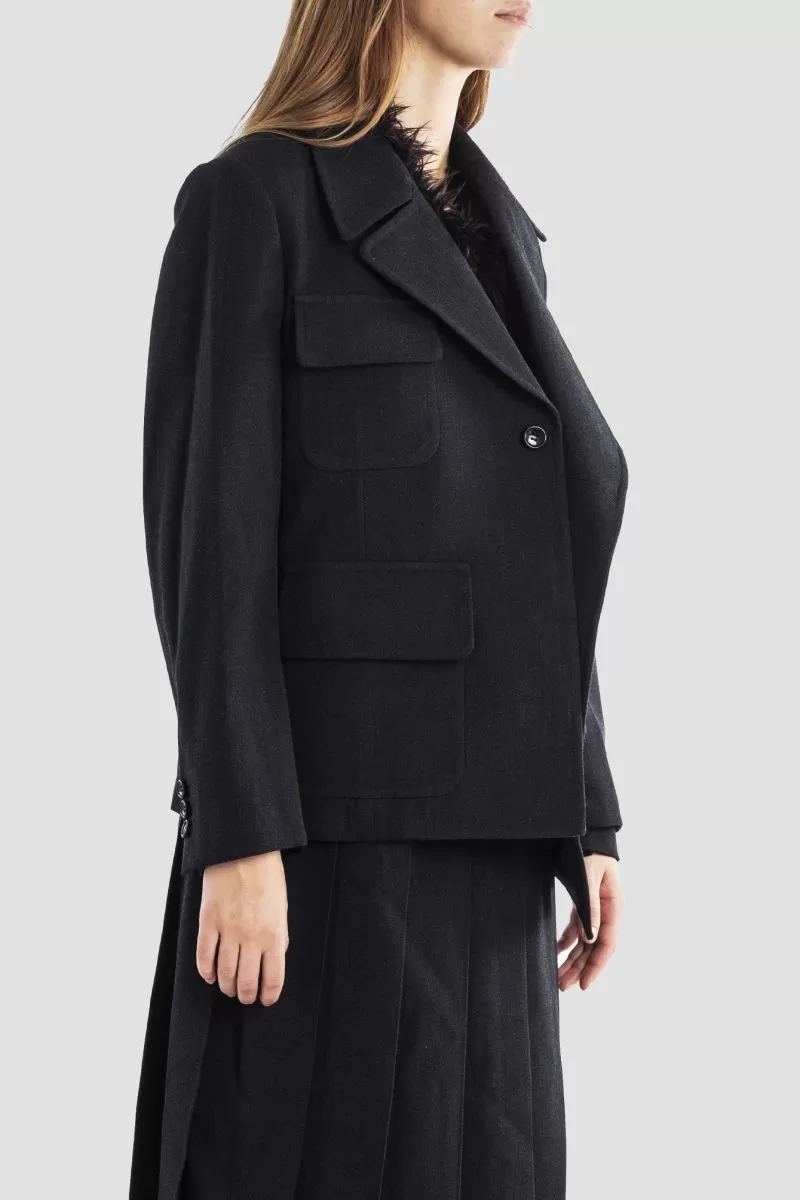 Veste grise asymétrique
