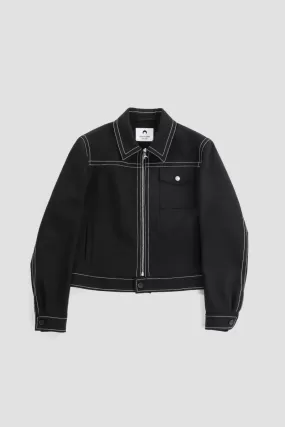 Veste HARRINGTON en laine noire