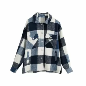Veste Hippie Carreaux Bleus