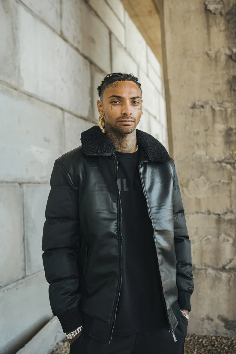 Veste matelassée avec un col à revers moumouté