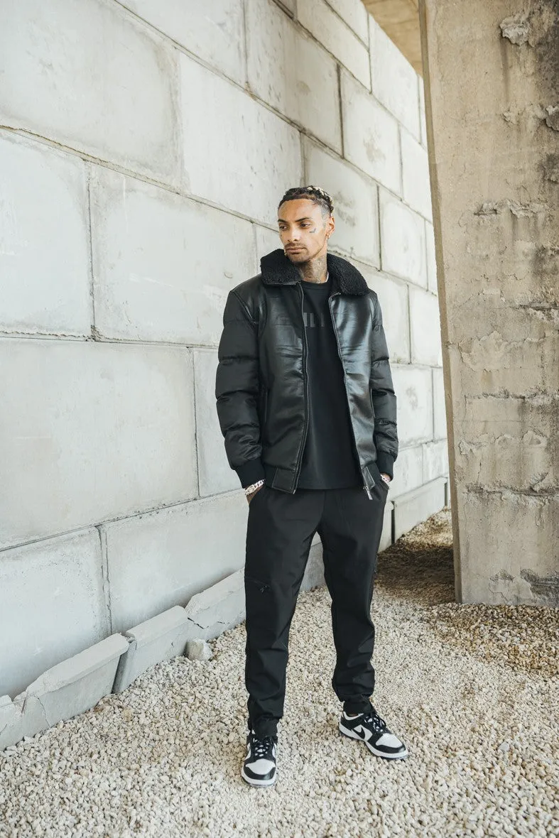Veste matelassée avec un col à revers moumouté