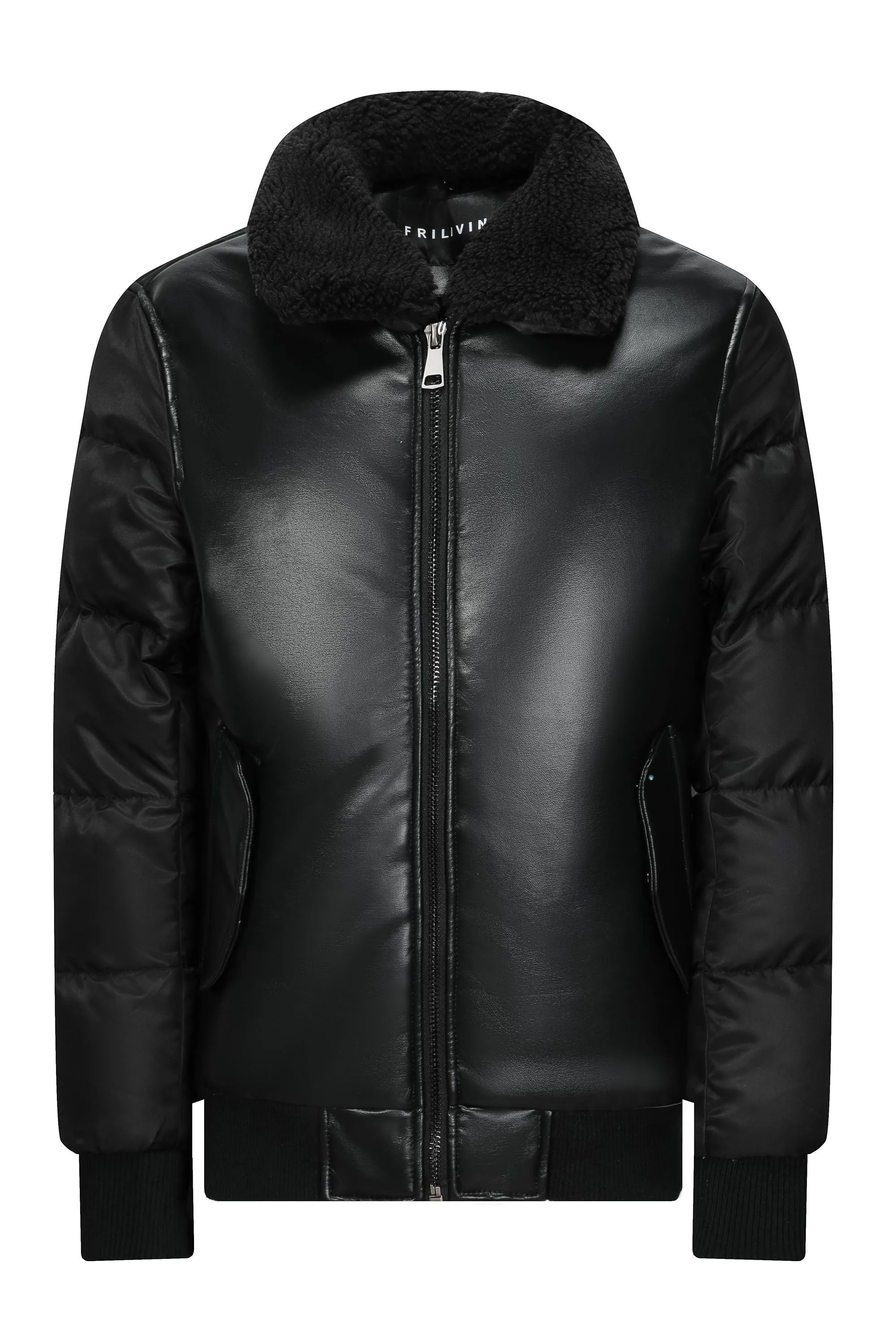 Veste matelassée avec un col à revers moumouté